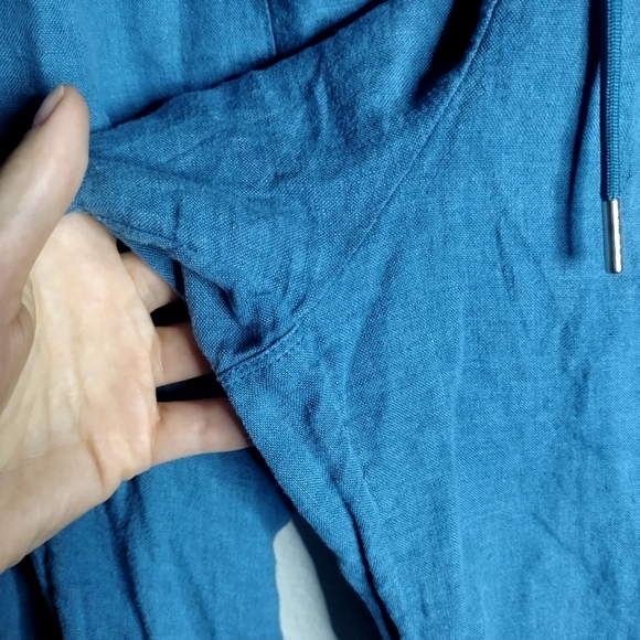 Athleta Retreat Linen Wide Leg Pant In Borealis Green Sz 18 - Picture 7 of 13